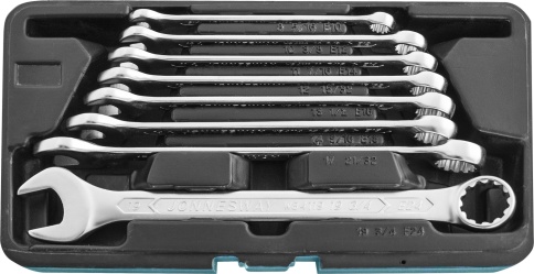 Набор комбинированных ключей Super Tech 8-19 мм, 8 шт, Jonnesway W84108S фото 2