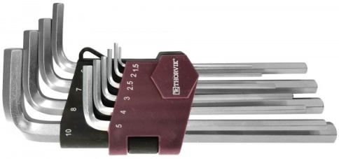 Набор ключей торцевых шестигранных, H1.5-H10, 10 предметов, Thorvik HK10S (53034) фото 2
