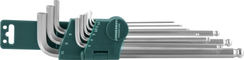 Набор шестигранников Extra Long с шаром 1,5-10 мм, 9 шт, Jonnesway H06SM109S (47096) фото 1