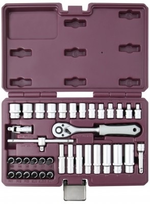 Набор инструмента 1/4"DR, 38 предметов, Thorvik TS038 (54001) в кейсе фото 2