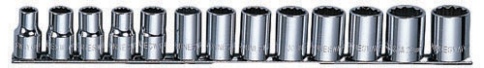 Набор 12-гранных головок, 1/2 DR, MAXI-DRIVE, 13 шт, 3/8-1-1/8 SAE, Jonnesway S05H4213S фото 1