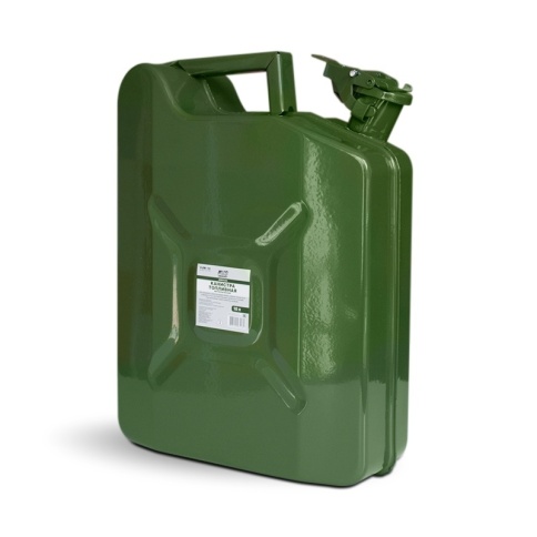 Канистра топливная металлическая вертикальная 10 Л (зелёная) AVS VJM-10 (уценка) фото 1