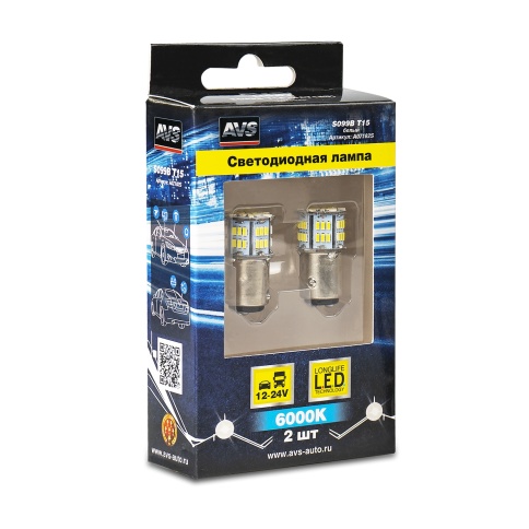 S099B T15/белый/(BAY15d) 54SMD 3014 10-30V 2 contact, коробка 2 шт. фото 1