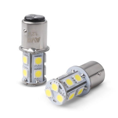 S022B T15/белый/(BAY15d) 13SMD 5050 12V 2 contact, коробка 2 шт. фото 2