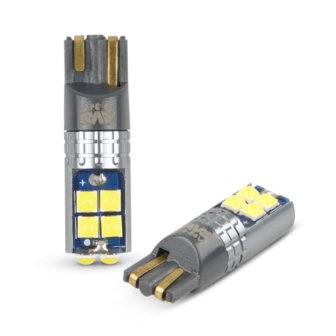 T144 T10 /белый/ (W2.1x9.5d) CANBUS 10SMD 3030 12-24V 3W коробка 2 шт. фото 2