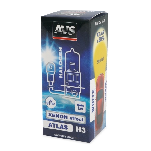 Галогенная лампа AVS ATLAS BOX/5000К/ H3.12V.55W.коробка 1шт. фото 3
