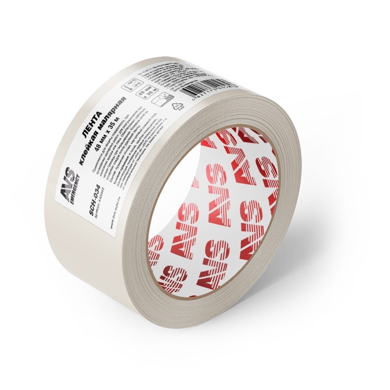 Купить Лента клейкая малярная AVS SCH-034 48 mm x 35 m (бежевый ...